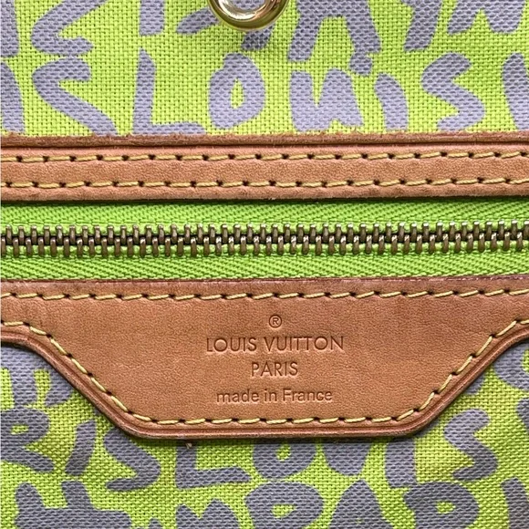 Louis Vuitton x Stephen Sprouse Graffiti Neverfull Gm Neon Green Tote Bag Rare - Picture 13 of 16